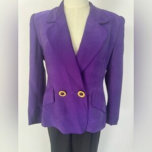 Vintage Purple Blazer with Jewel Buttons